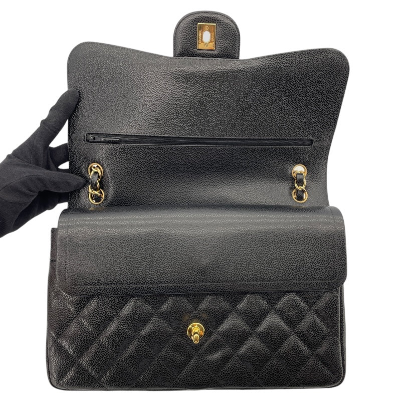 シャネル CHANEL マトラッセ30 A58600 19番台 ブラック シルバー金具 キャビアスキン レディース ショルダーバッグ
