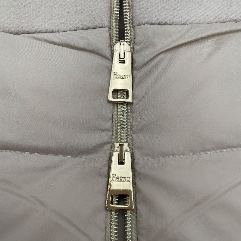 ヘルノ HERNO ウール切替ダウンコート PI0848D ベージュ ウール レディース ダウンジャケット