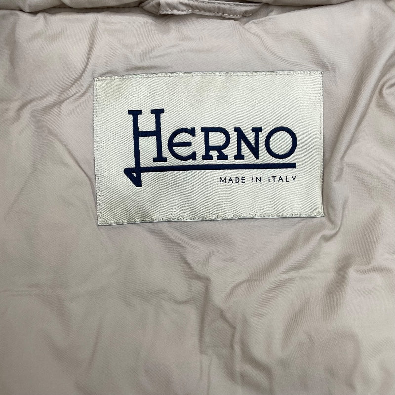 ヘルノ HERNO ウール切替ダウンコート PI0848D ベージュ ウール レディース ダウンジャケット