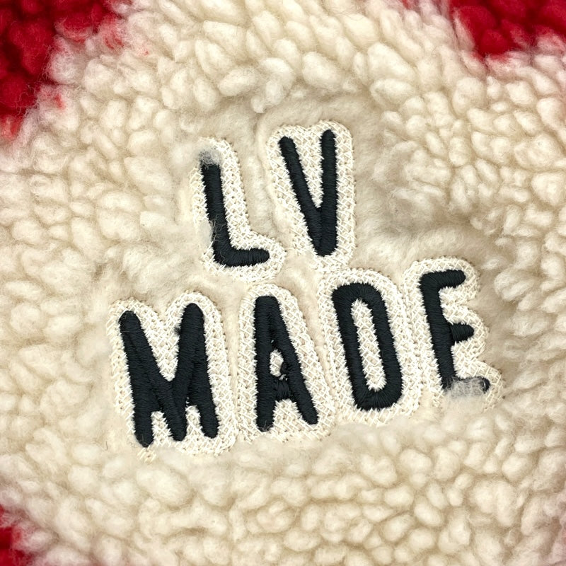 ルイ・ヴィトン LOUIS VUITTON ×NIGO ダミエ柄フリースジャケット HMY04W レッド・アイボリー ポリエステル メンズ その他アウター