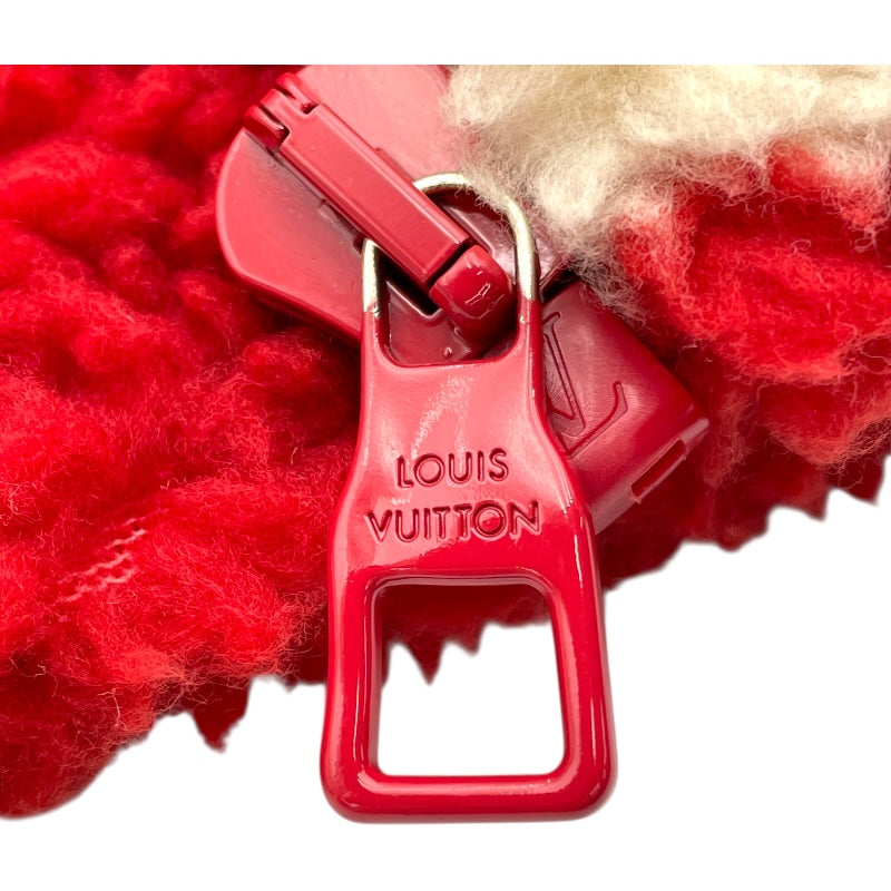 ルイ・ヴィトン LOUIS VUITTON ×NIGO ダミエ柄フリースジャケット HMY04W レッド・アイボリー ポリエステル メンズ その他アウター