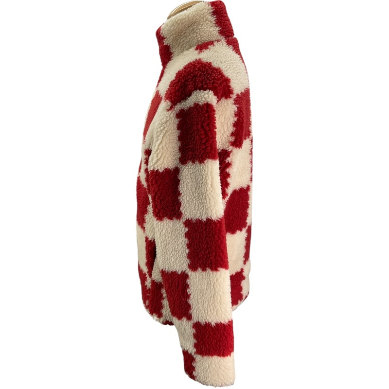 ルイ・ヴィトン LOUIS VUITTON ×NIGO ダミエ柄フリースジャケット HMY04W レッド・アイボリー ポリエステル メンズ その他アウター