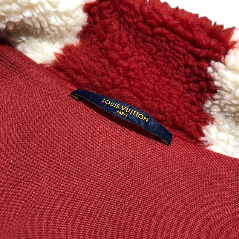 ルイ・ヴィトン LOUIS VUITTON ×NIGO ダミエ柄フリースジャケット HMY04W レッド・アイボリー ポリエステル メンズ その他アウター