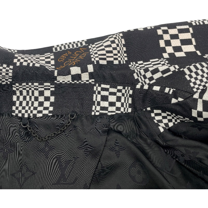 ルイ・ヴィトン LOUIS VUITTON ディストーテッドダミエカーコート HKC71W ブラック/ホワイト ウール ポリエステル メンズ その他アウター