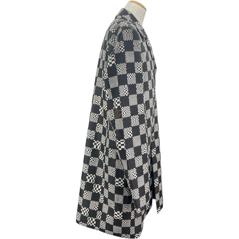ルイ・ヴィトン LOUIS VUITTON ディストーテッドダミエカーコート HKC71W ブラック/ホワイト ウール ポリエステル メンズ その他アウター