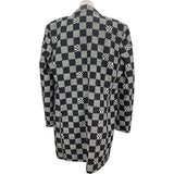 ルイ・ヴィトン LOUIS VUITTON ディストーテッドダミエカーコート HKC71W ブラック/ホワイト ウール ポリエステル メンズ その他アウター