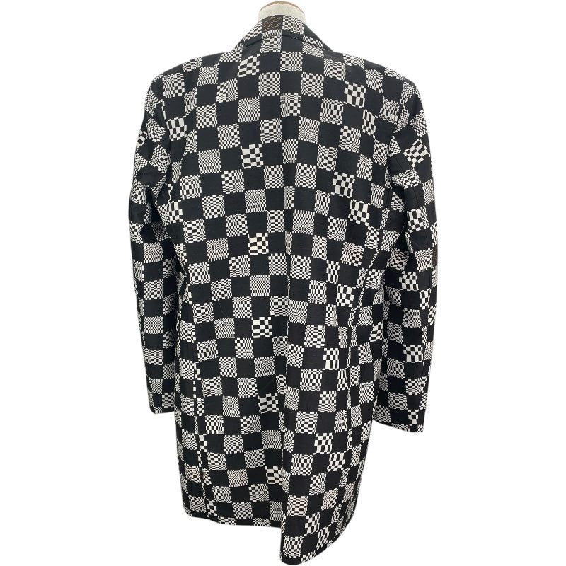 ルイ・ヴィトン LOUIS VUITTON ディストーテッドダミエカーコート HKC71W ブラック/ホワイト ウール ポリエステル メンズ その他アウター