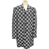 ルイ・ヴィトン LOUIS VUITTON ディストーテッドダミエカーコート HKC71W ブラック/ホワイト ウール ポリエステル メンズ その他アウター