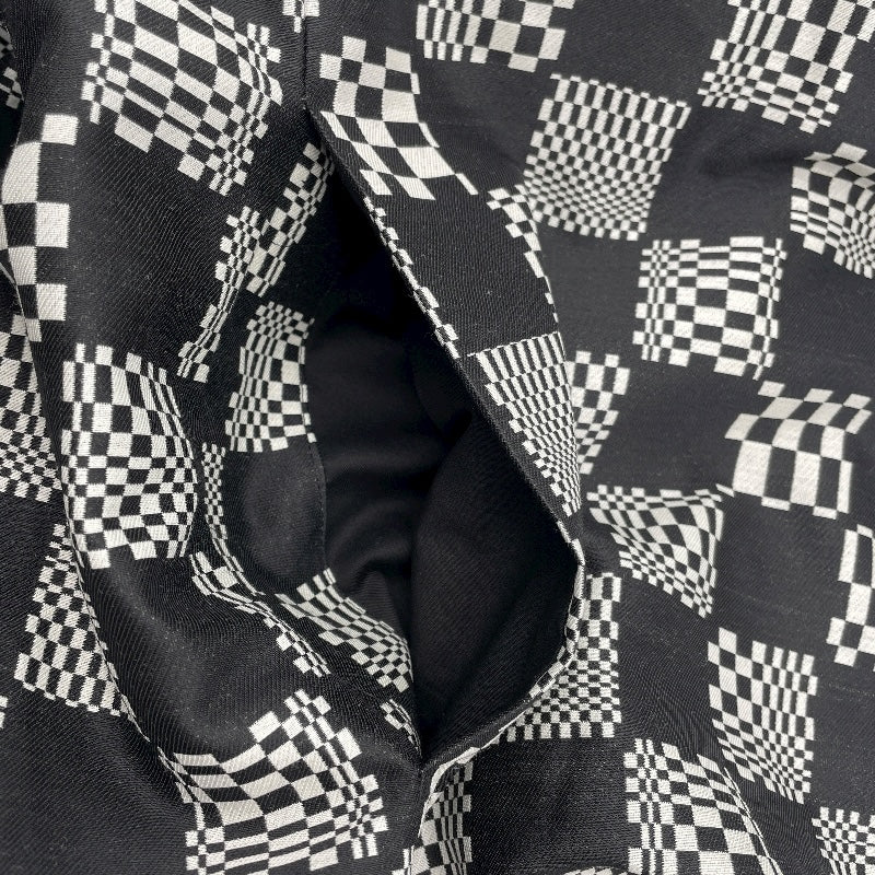 ルイ・ヴィトン LOUIS VUITTON ディストーテッドダミエカーコート HKC71W ブラック/ホワイト ウール ポリエステル メンズ その他アウター