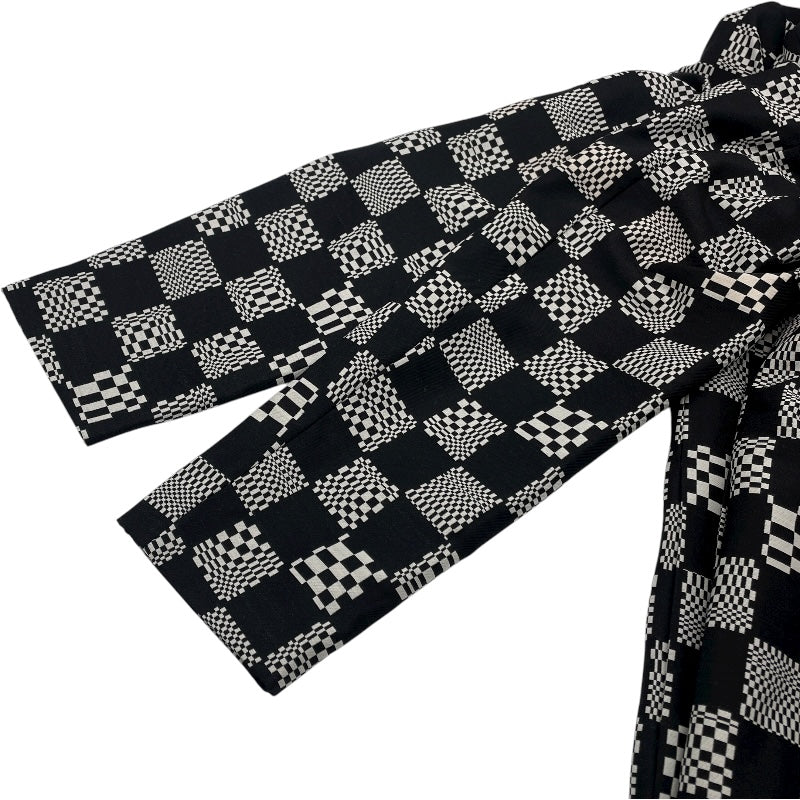 ルイ・ヴィトン LOUIS VUITTON ディストーテッドダミエカーコート HKC71W ブラック/ホワイト ウール ポリエステル メンズ その他アウター