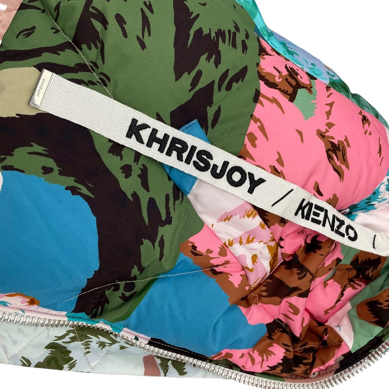 ケンゾー KENZO 総柄ショートダウンジャケット ピンク ナイロン