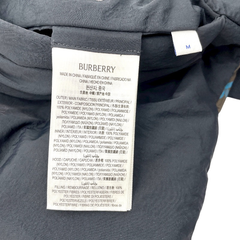 バーバリー BURBERRY チェック柄リバーシブルダウンジャケット 8094937 ブラック ナイロン メンズ ダウンジャケット