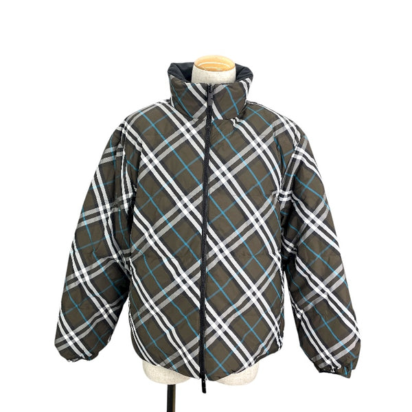 バーバリー BURBERRY チェック柄リバーシブルダウンジャケット 8094937 ブラック ナイロン メンズ ダウンジャケット