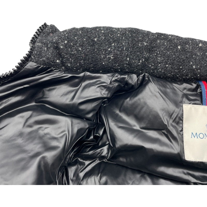 モンクレール MONCLER ASTEREツイードダウンジャケット 46968 ブラック ウール レディース ダウンジャケット