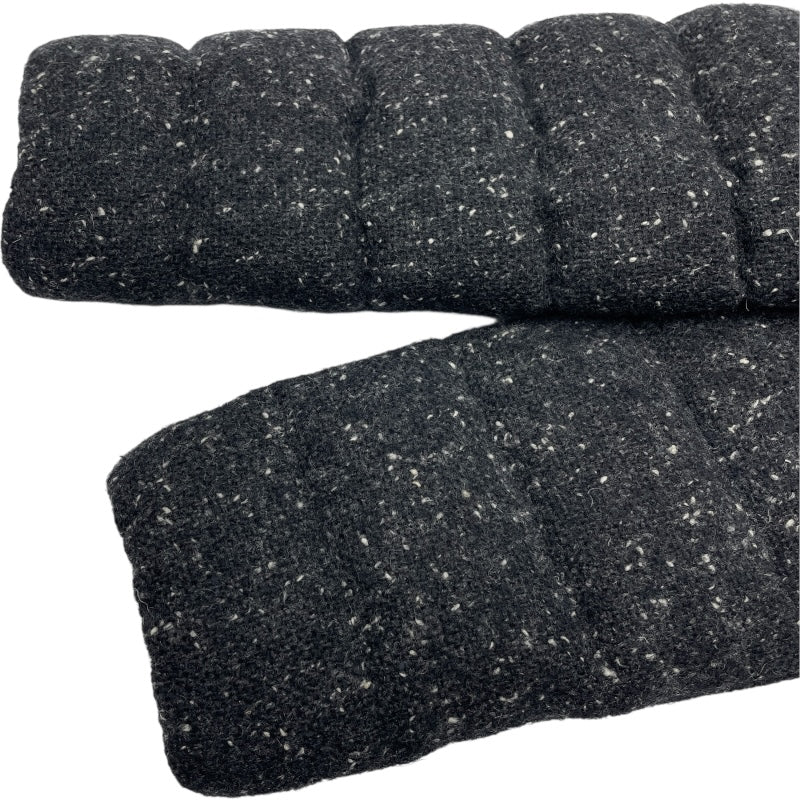 モンクレール MONCLER ASTEREツイードダウンジャケット 46968 ブラック ウール レディース ダウンジャケット