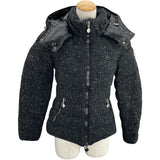 モンクレール MONCLER ASTEREツイードダウンジャケット 46968 ブラック ウール レディース ダウンジャケット