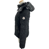 モンクレール MONCLER ASTEREツイードダウンジャケット 46968 ブラック ウール レディース ダウンジャケット