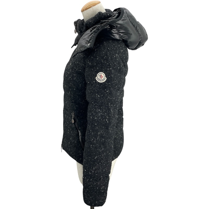 モンクレール MONCLER ASTEREツイードダウンジャケット 46968 ブラック ウール レディース ダウンジャケット