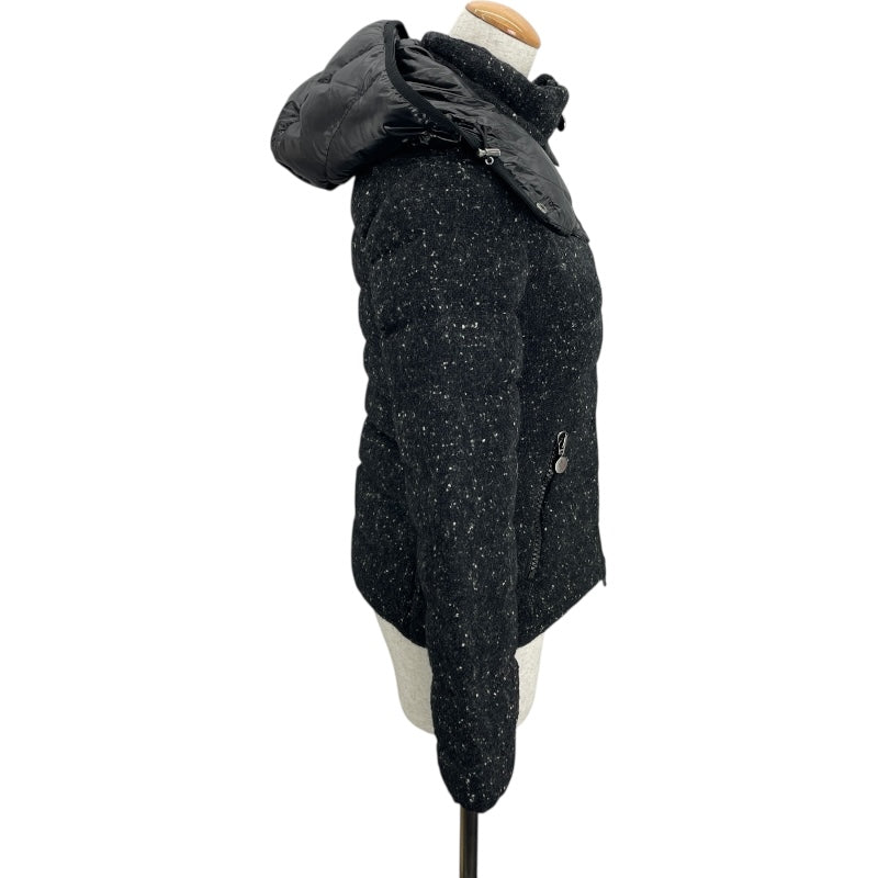 モンクレール MONCLER ASTEREツイードダウンジャケット 46968 ブラック ウール レディース ダウンジャケット