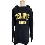 セリーヌ CELINE ロゴプリントスウェットパーカー 2Y70F670Q ブラック コットン レディース パーカー