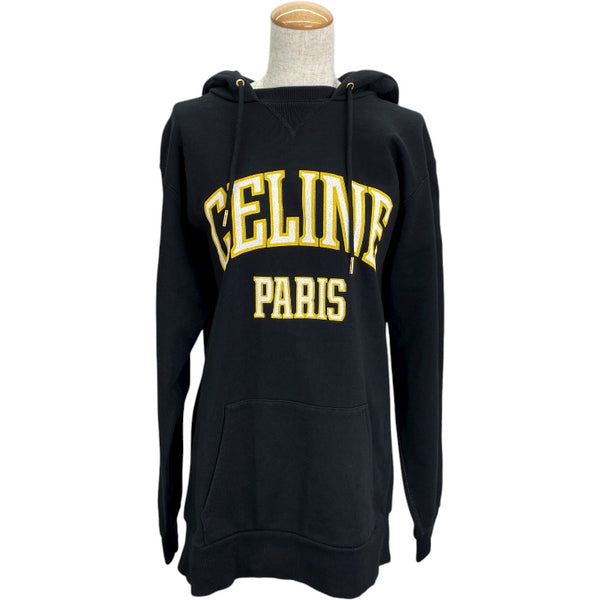 セリーヌ CELINE ロゴプリントスウェットパーカー 2Y70F670Q ブラック コットン レディース パーカー