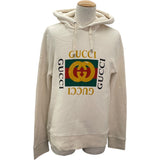 グッチ GUCCI ロゴプリントスウェットパーカー 454585 アイボリー コットン メンズ パーカー