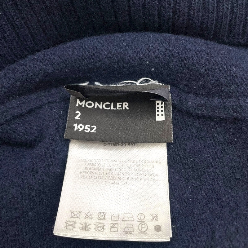 モンクレール MONCLER ロゴワッペンニットセーター ネイビー 羊毛 メンズ セーター