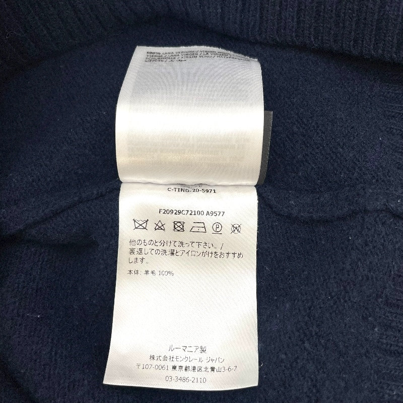 モンクレール MONCLER ロゴワッペンニットセーター ネイビー 羊毛 メンズ セーター