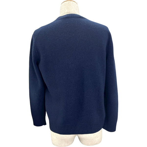 モンクレール MONCLER ロゴワッペンニットセーター ネイビー 羊毛 メンズ セーター