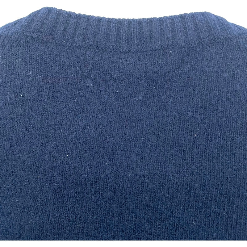 モンクレール MONCLER ロゴワッペンニットセーター ネイビー 羊毛 メンズ セーター