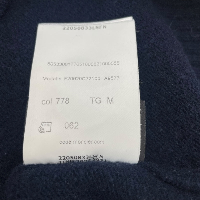 モンクレール MONCLER ロゴワッペンニットセーター ネイビー 羊毛 メンズ セーター