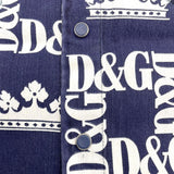 ドルチェ＆ガッバーナ Dolce & Gabbana ロゴ総柄プリント長袖シャツ G5FY4D ネイビー コットン メンズ 長袖シャツ