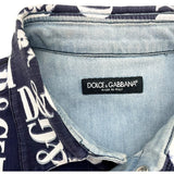 ドルチェ＆ガッバーナ Dolce & Gabbana ロゴ総柄プリント長袖シャツ G5FY4D ネイビー コットン メンズ 長袖シャツ