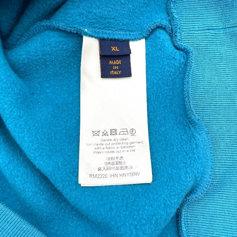 ルイ・ヴィトン LOUIS VUITTON シグネチャーロゴスウェットパーカー HNY56W ブルー コットン メンズ パーカー