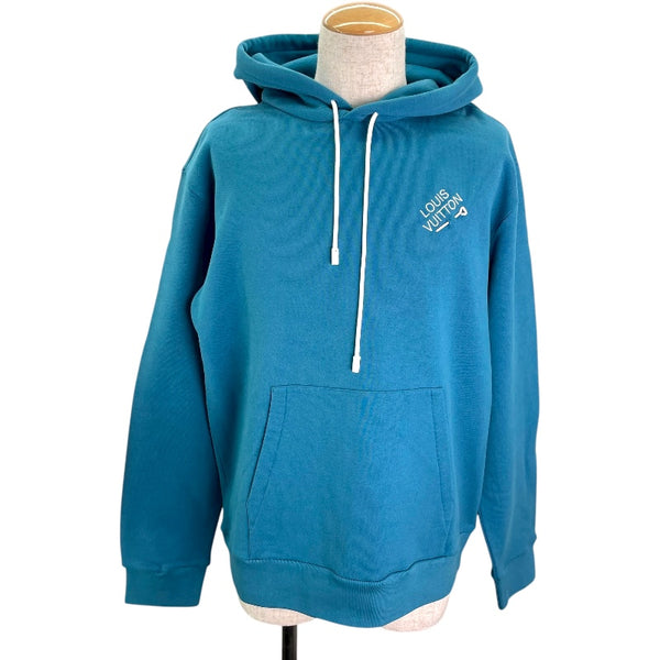 ルイ・ヴィトン LOUIS VUITTON シグネチャーロゴスウェットパーカー HNY56W ブルー コットン メンズ パーカー