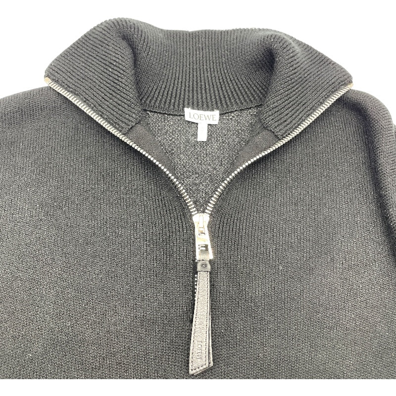 ロエベ LOEWE アナグラムロゴハーフジップニットセーター H526Y14KAC ブラック ウール メンズ セーター