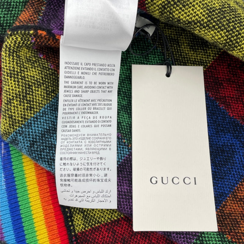 グッチ GUCCI GGサイケデリックオーバーサイズニットシャツ 611260 ブラック ウール メンズ 半袖シャツ