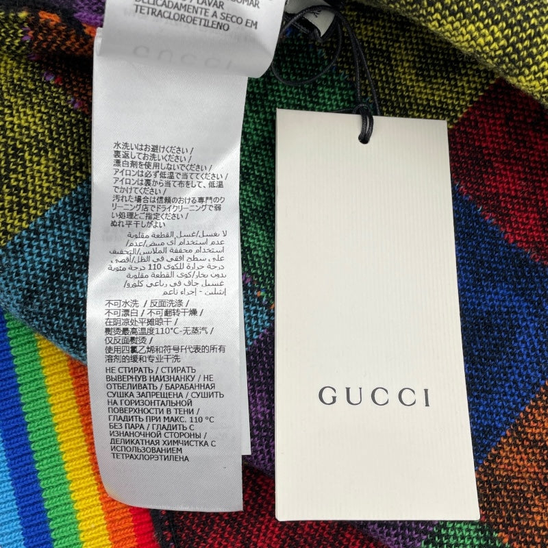 グッチ GUCCI GGサイケデリックオーバーサイズニットシャツ 611260 ブラック ウール メンズ 半袖シャツ