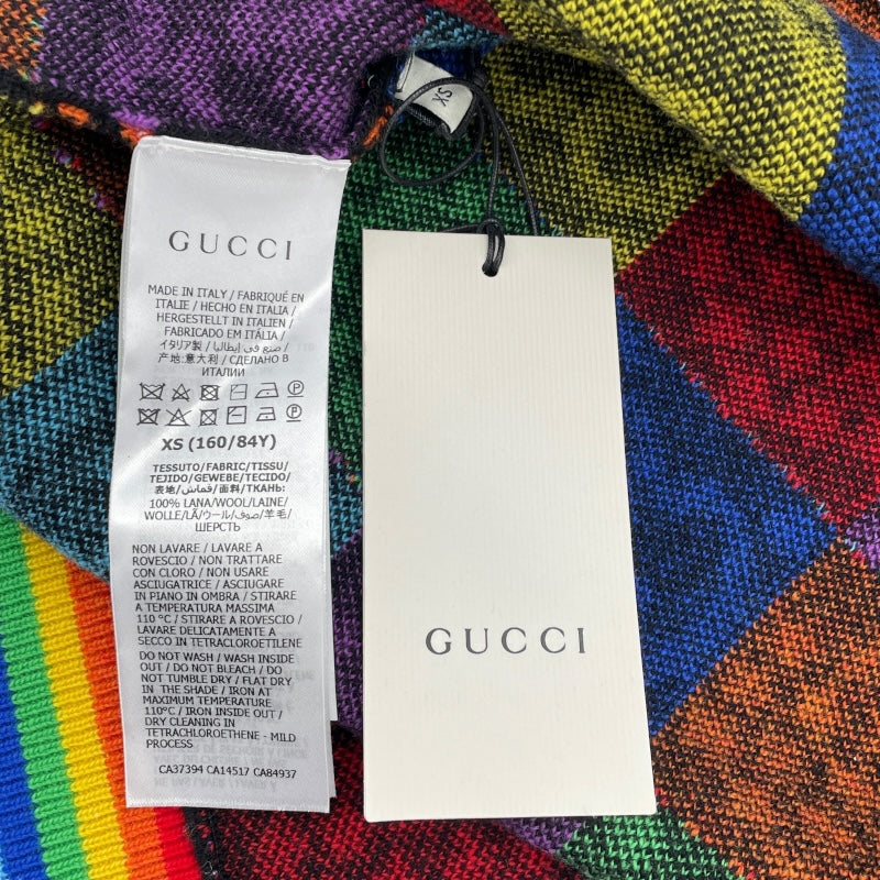 グッチ GUCCI GGサイケデリックオーバーサイズニットシャツ 611260 ブラック ウール メンズ 半袖シャツ