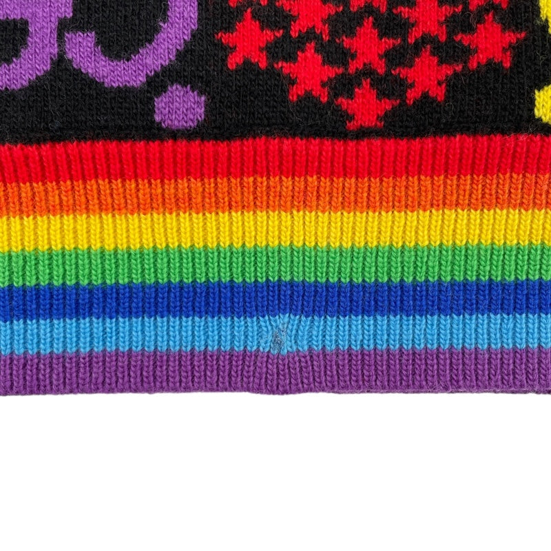 グッチ GUCCI GGサイケデリックオーバーサイズニットシャツ 611260 ブラック ウール メンズ 半袖シャツ