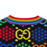 グッチ GUCCI GGサイケデリックオーバーサイズニットシャツ 611260 ブラック ウール メンズ 半袖シャツ