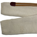 グッチ GUCCI レザーベルト装飾ニットセーター 683716 アイボリー ウール メンズ セーター