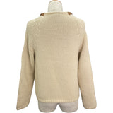 グッチ GUCCI レザーベルト装飾ニットセーター 683716 アイボリー ウール メンズ セーター