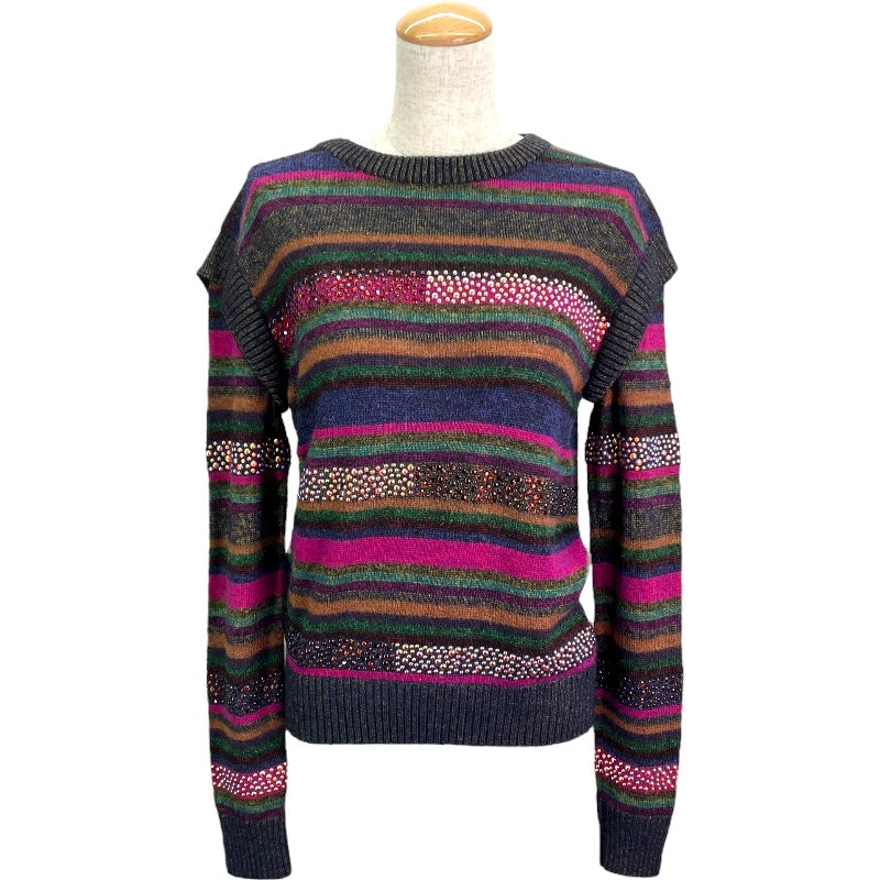 シャネル CHANEL ビジュー装飾ニットセーター P44969 マルチカラー ウール レディース セーター
