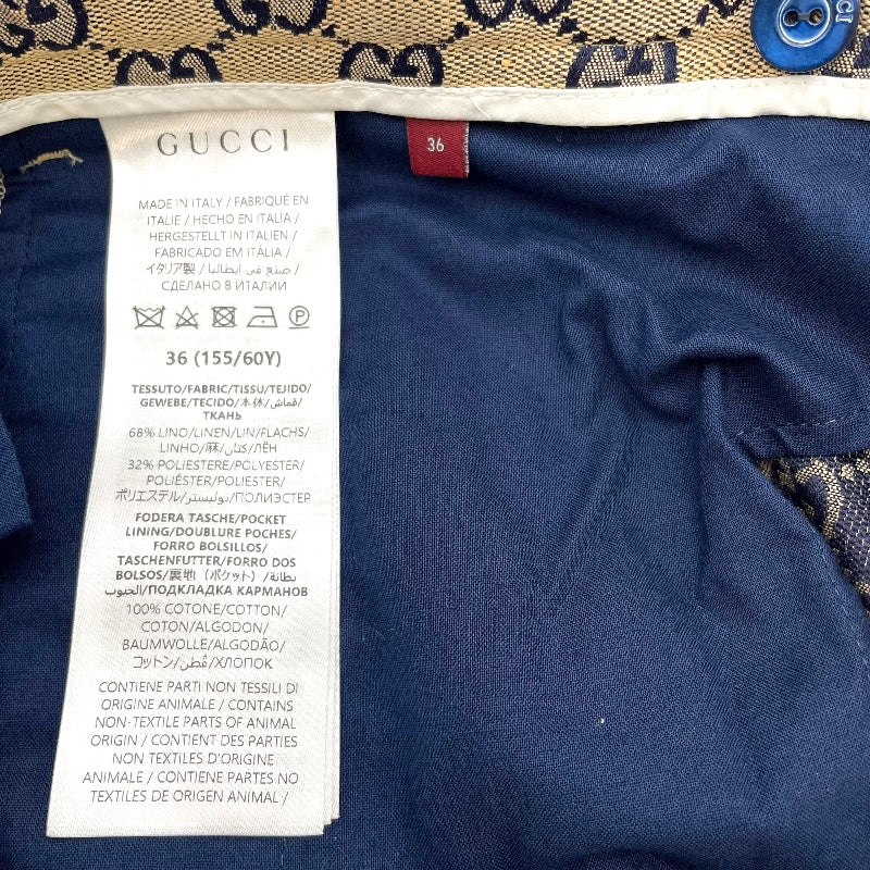 グッチ GUCCI GGキャンバスパンツ 786389 ベージュ 麻 レディース パンツ