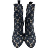 ルイ・ヴィトン LOUIS VUITTON シルエットラインモノグラムデニムブーツ NL1201 ブルー デニム/レザー レディース ブーツ