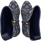 ルイ・ヴィトン LOUIS VUITTON シルエットラインモノグラムデニムブーツ NL1201 ブルー デニム/レザー レディース ブーツ