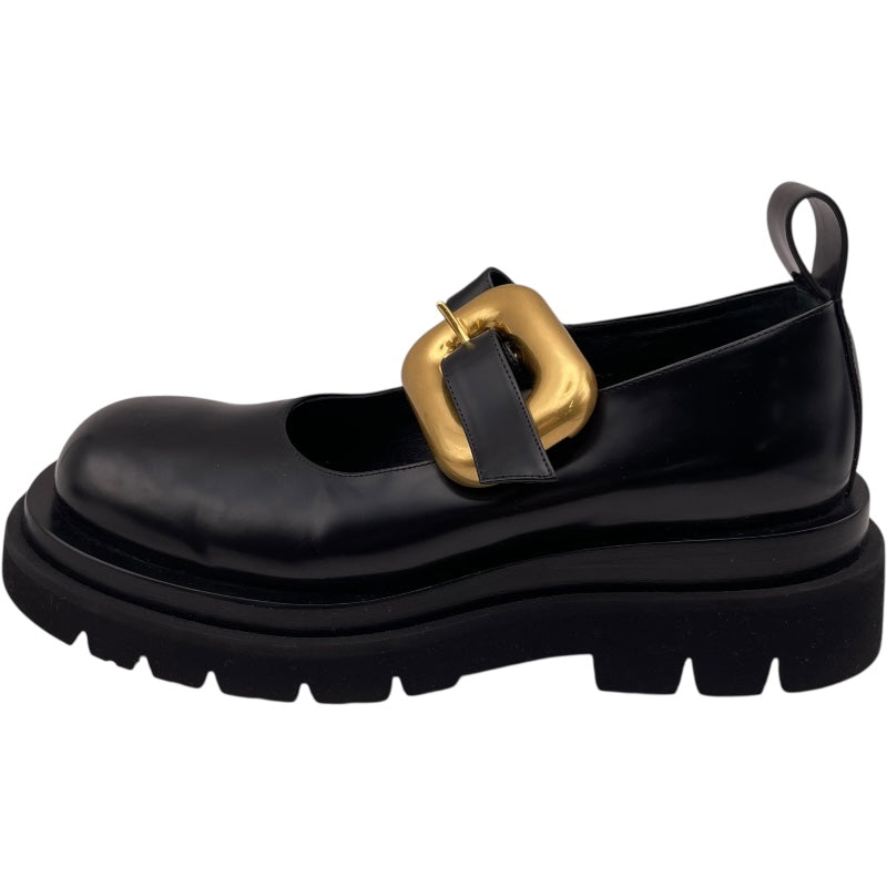 ボッテガ・ヴェネタ BOTTEGA VENETA ラグメリージェーンローファー 729884 ブラック レザー レディース ローファー