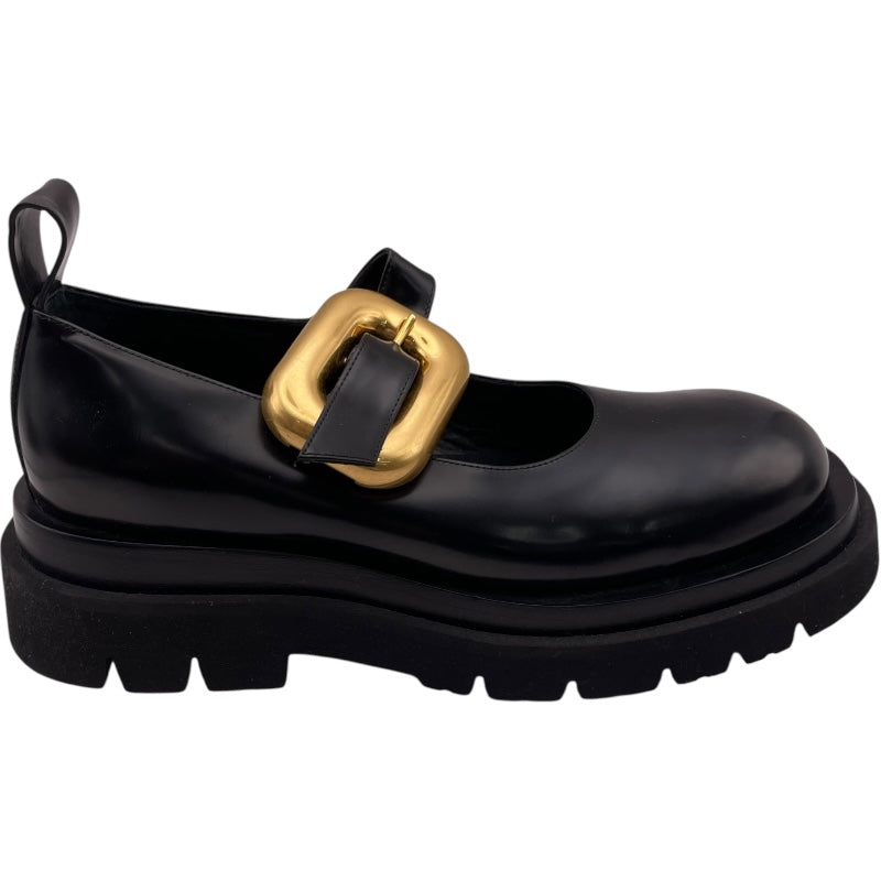 ボッテガ・ヴェネタ BOTTEGA VENETA ラグメリージェーンローファー 729884 ブラック レザー レディース ローファー
