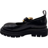 ボッテガ・ヴェネタ BOTTEGA VENETA ラグメリージェーンローファー 729884 ブラック レザー レディース ローファー